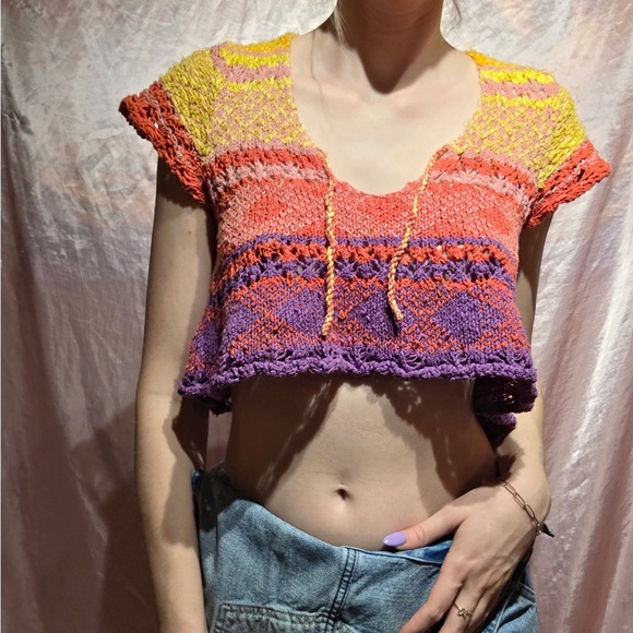 Free People Lily Sweater in paradise tropical red - Picture 6 of 10